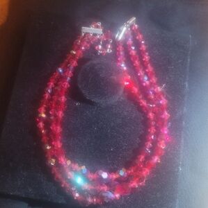 Elegant carnival glass necklace